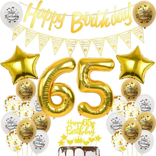 Luftballon geburtstag gold - 65.,