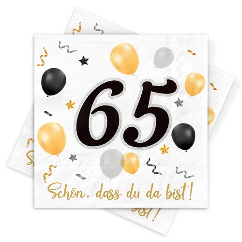 Servietten geburtstag 30 - 65.,