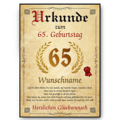 Urkunde zum geburtstag - zum,