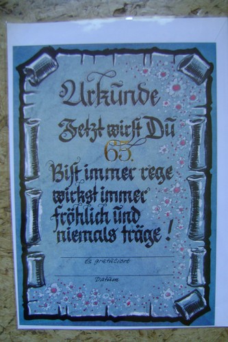 Urkunde geburtstag din a4 - 65.,