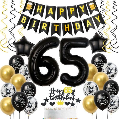 Schwarz gold geburtstag - 65.,