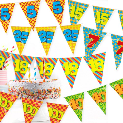 Zahlen wimpelkette geburtstag - wimpelkette,