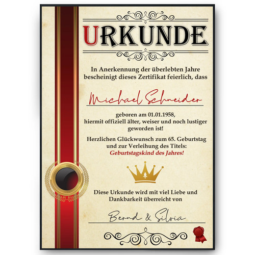Geburtstag geschenk - 65.,
