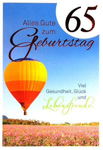 Jahre glückwunschkarte - 65,