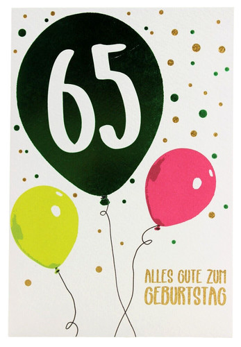 Jahre geburtstagskarte - 65,
